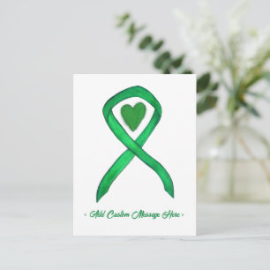 Green Awareness Ribbon Custom Art Postkarten