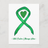 Green Awareness Ribbon Custom Art Postkarten (Vorderseite)