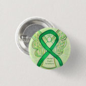 Green Awareness-Ribbon-Engel-Button für psychische Button (Vorne & Hinten)