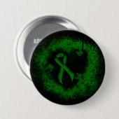 Green Awareness Ribbon Grunge Button (Vorne & Hinten)