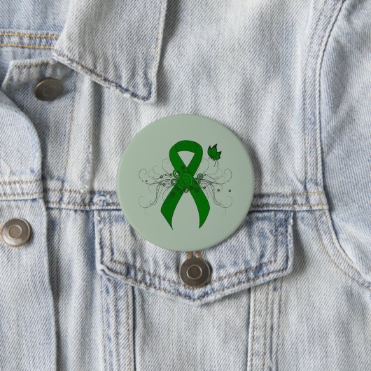 Green Awareness Ribbon mit Butterfly Button (Beispiel)