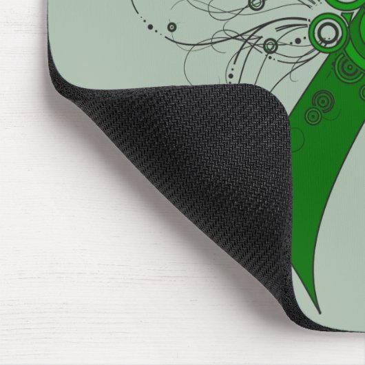 Green Awareness Ribbon mit Butterfly Mousepad (Ecke)
