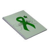 Green Awareness Ribbon mit Butterfly Notizblock (Rechte Seite)