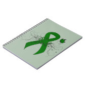 Green Awareness Ribbon mit Butterfly Notizblock (Linke Seite)