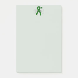 Green Awareness Ribbon mit Butterfly Post-it Klebezettel