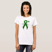 Green Awareness Ribbon mit Butterfly T-Shirt (Vorne ganz)