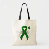 Green Awareness Ribbon mit Butterfly Tragetasche (Vorne)