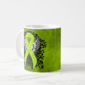 Green Awareness Ribbon mit Flügeln Kaffeetasse (Vorderseite Links)