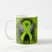 Green Awareness Ribbon mit Flügeln Kaffeetasse (Links)