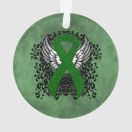 Green Awareness Ribbon mit Flügeln Ornament