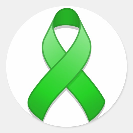 Green Awareness Ribbon Round-Aufkleber Runder Aufkleber (Vorderseite)