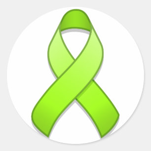 Green Awareness Ribbon Round Sticker