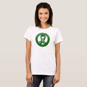 Green Awareness Ribbon White Heart T-Shirt (Vorne ganz)