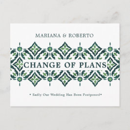 Green Azulejo | Spanischer FLÄCHENWECHSEL Ankündigungspostkarte