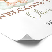 Green Baby Bear Balloon Baby Dusche Willkommen Poster (Ecke)