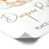 Green Baby Bear Balloon Babydusche Windelwanne Poster (Ecke)