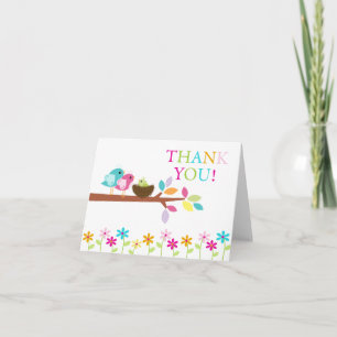 Green Baby Birds Nest Danke Note Card