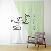 Green Baby Boy Hintergrund Begrüßungsschild Kinder Wandteppich (Beispiel)