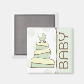 Green Baby Carriage Cake Magnet (Vorderseite/Rückseite)