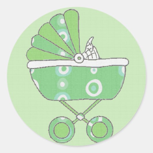 Green Baby Carriage Sticker (Vorderseite)