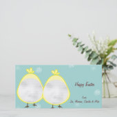 Green Baby Chick Osterfoto Karten (Stehend Vorderseite)