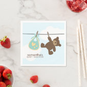 Green Baby Clothesline und Teddy Bear Serviette (Beispiel)
