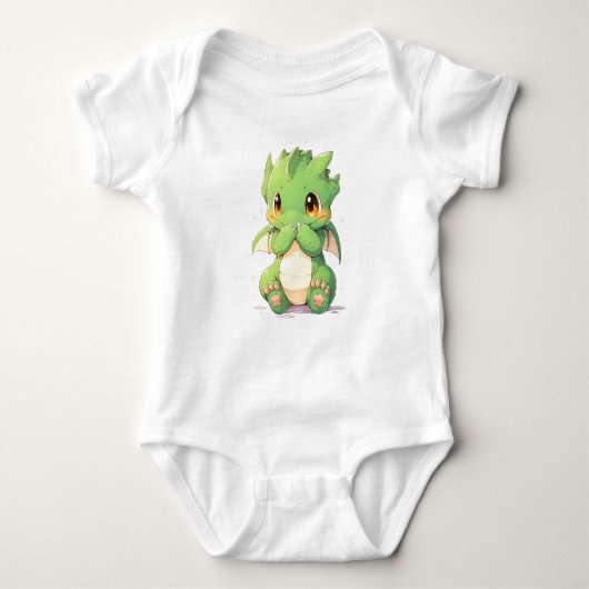 Green Baby Dragon Baby Strampler (Vorderseite)