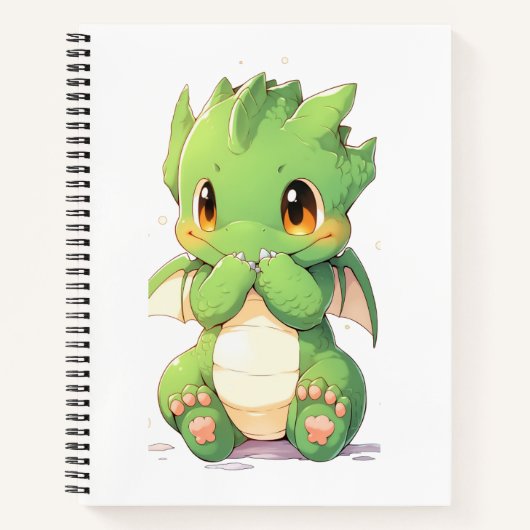 Green Baby Dragon Notizblock (Vorderseite)