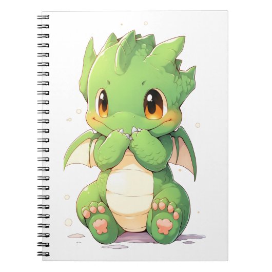 Green Baby Dragon Notizblock (Vorderseite)