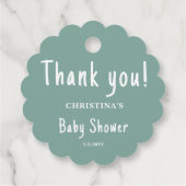 Green Baby Dusche Runde Geschenkanhänger (Rückseite)