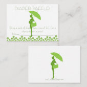 Green Baby Dusche Silhouette Windeln Raffelkarten Begleitkarte (Vorne/Hinten)