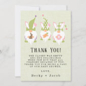 Green Baby Dusche von Ostergnomes Danke Karte (Vorderseite)