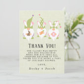 Green Baby Dusche von Ostergnomes Danke Karte (Stehend Vorderseite)