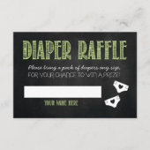 Green Baby Dusche Windeln Raffle Ticket Begleitkarte (Vorderseite)