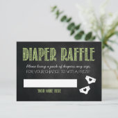Green Baby Dusche Windeln Raffle Ticket Begleitkarte (Stehend Vorderseite)
