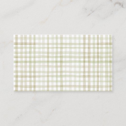 Green Baby Dusche Windelwanne Umschließkarte Begleitkarte (Rückseite)