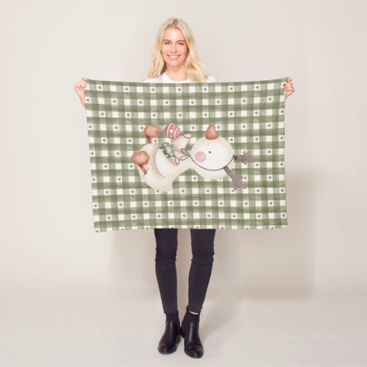 Green Baby Fleece Blanket mit Weihnachtsfiguren (Beispiel)