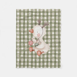 Green Baby Fleece Blanket mit Weihnachtsfiguren