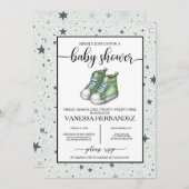 Green Baby High Tops Baby Dusche Einladung (Vorne/Hinten)