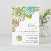 Green Baby in Bloom Brunch Dusche Einladung (Stehend Vorderseite)