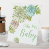 Green Baby in Bloom Brunch Duschgeschenke Sockelschild (In Situ)