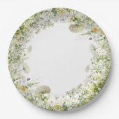 Green Baby in Bloom Floral Wildblume Babydusche Pappteller (Vorderseite)