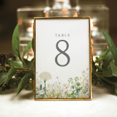 Green Baby in Bloom Floral Wildblume Babydusche Tischnummer