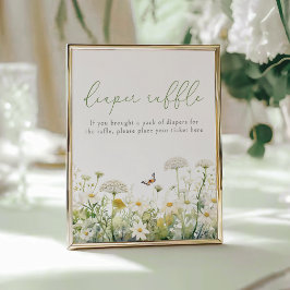 Green Baby in Bloom Wildblume Diaper Raffle Poster