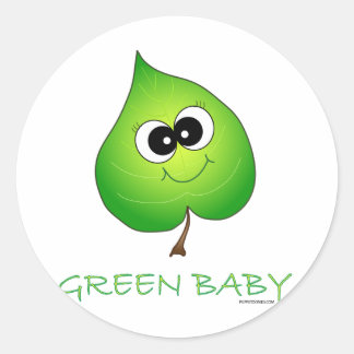Green Baby Leaf Runder Aufkleber