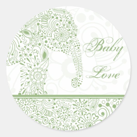 Green Baby Liebe Elephant Sticker (Vorderseite)