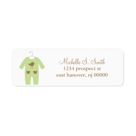 Green Baby Outfit Address Labels (Vorne)
