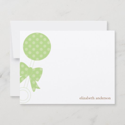 Green Baby Rattle Shower Vielen Dank Dankeskarte (Vorderseite)