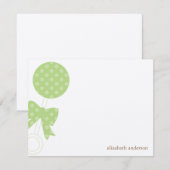 Green Baby Rattle Shower Vielen Dank Dankeskarte (Vorne/Hinten)