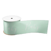 Green Baby Script Elegant Baby Shower Satinband (Spule)